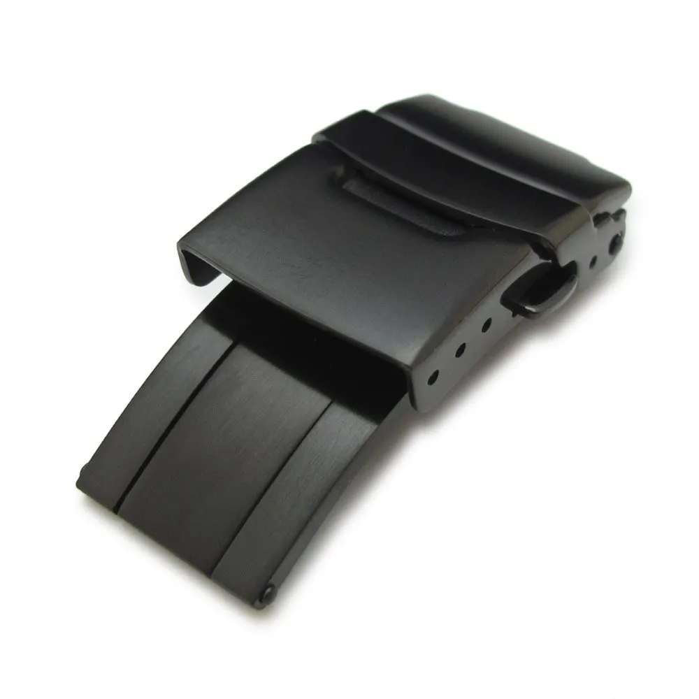 18mm Stainless Steel Diver Clasp Double Lock Button Diver Buckle, Diamond-like Carbon (DLC coating)