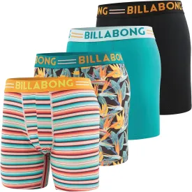 Billabong Mens Underwear 4 Pack Microfiber Performance Boxer Briefs for Men