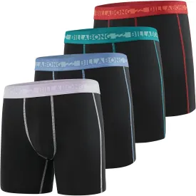 Billabong Mens Underwear 4 Pack Microfiber Performance Boxer Briefs for Men
