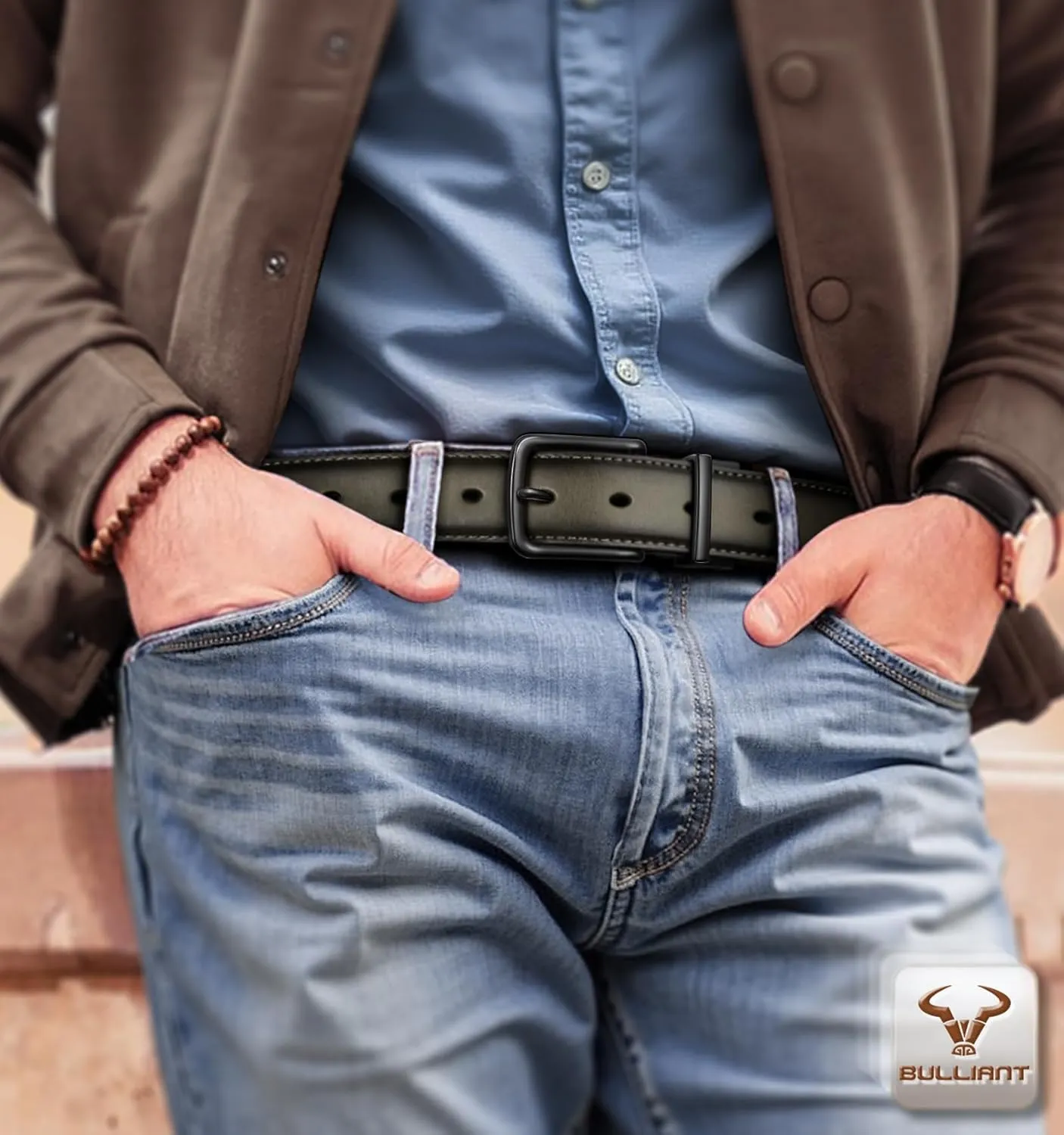 BULLIANT Men's Belt,Reversible Belt Adjustable For Gift Men 1.25??-Cut For Fit-2 Sides in 1 Belt(Not 2)