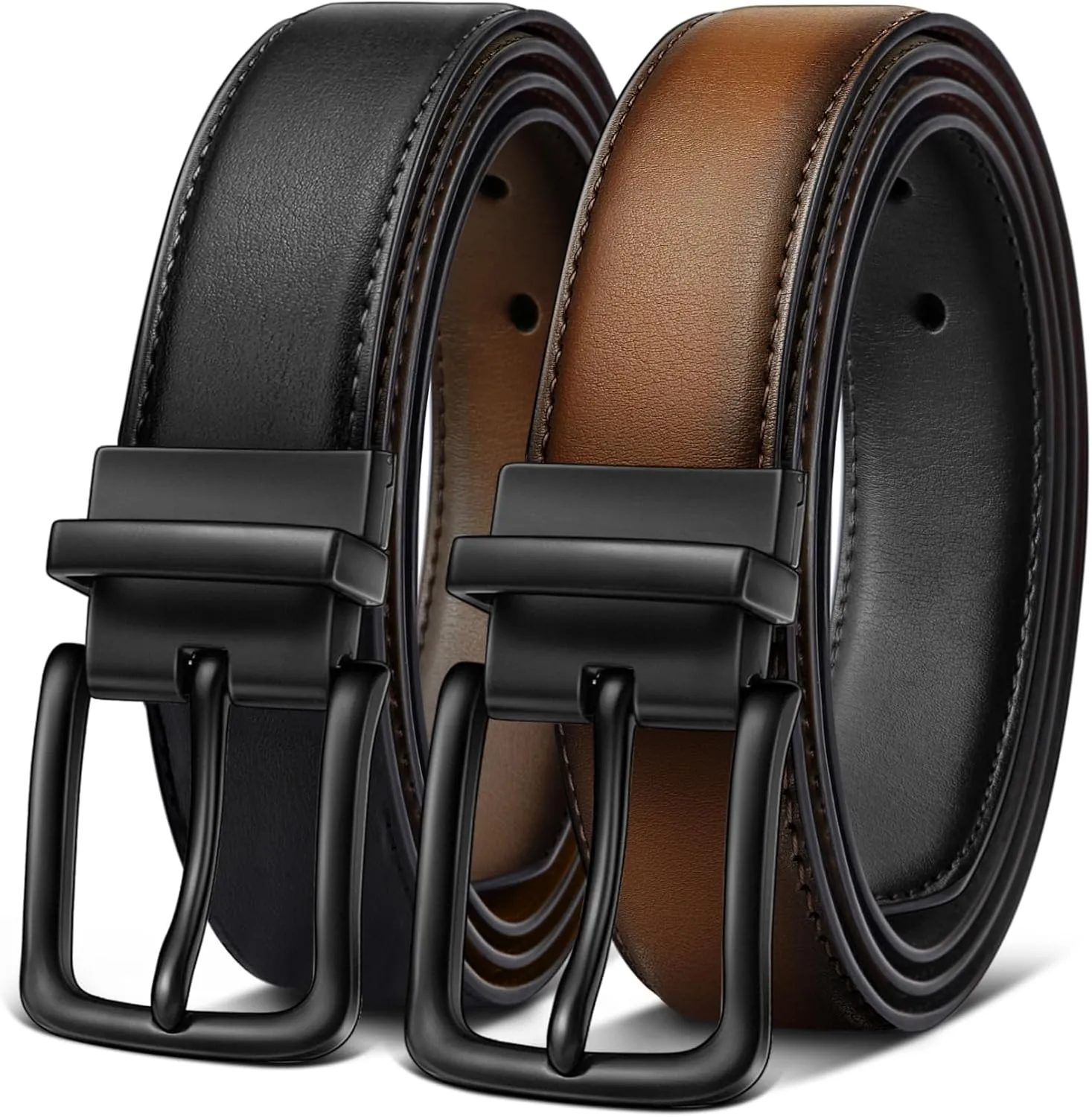 BULLIANT Men's Belt,Reversible Belt Adjustable For Gift Men 1.25??-Cut For Fit-2 Sides in 1 Belt(Not 2)