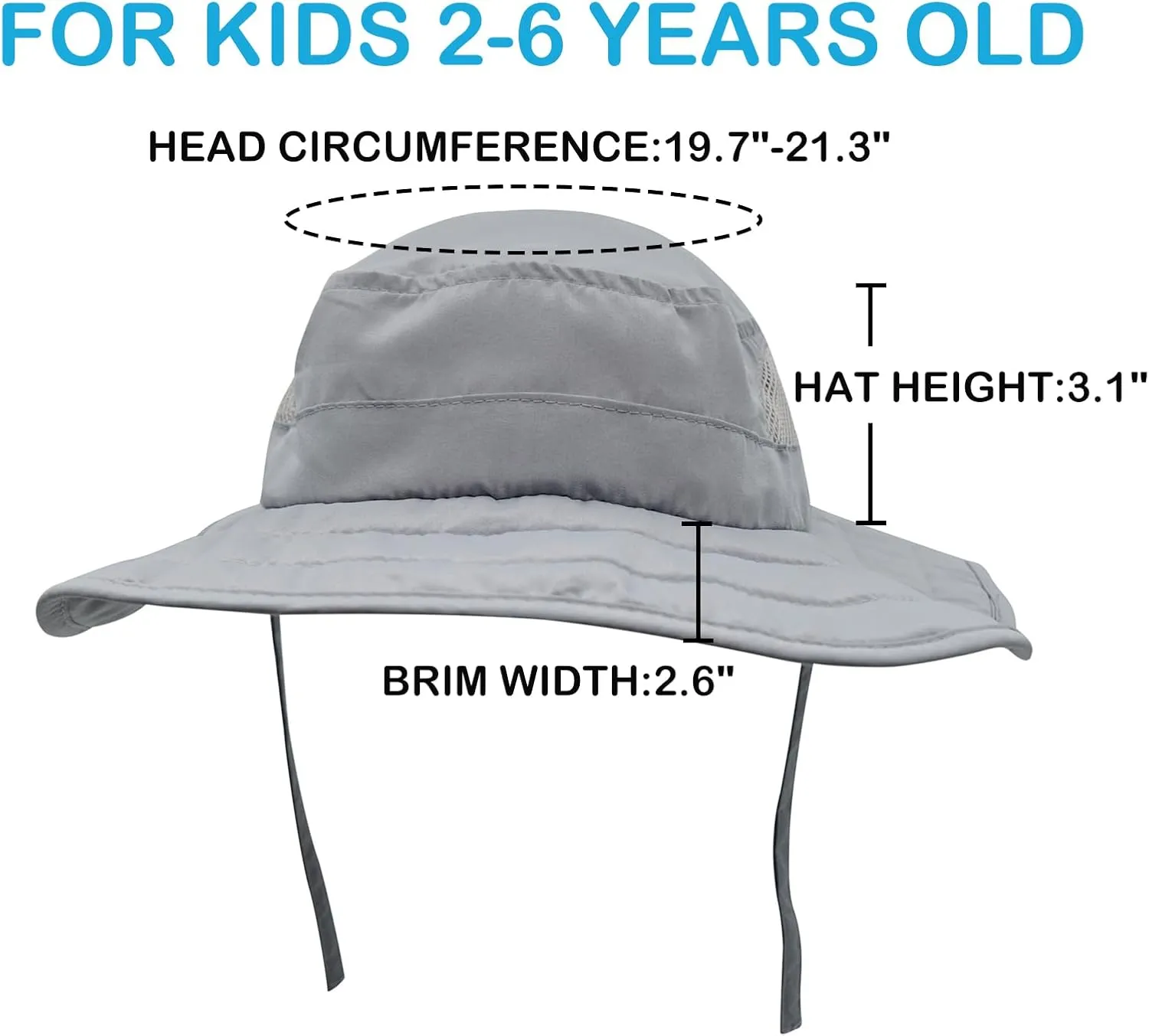 Connectyle Kids Sun Hat for Boys Girls Wide Brim Bucket Hat UPF 50  Sun Protection Hat Breathable Summer Beach Hat
