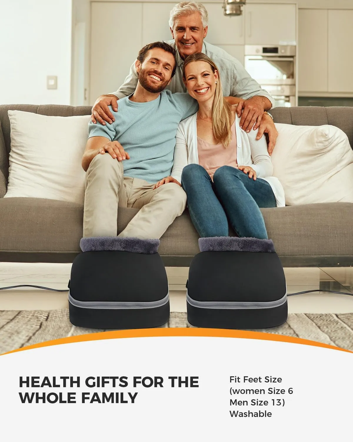 CooCoCo Upgraded FSA HSA Eligible Foot Warmer, Gifts for Mom, Shiatsu Foot Massager with Heat for Plantar Fasciitis, Kneading Feet Massager for Pain Relief, Gifts for Women, Men, Size 13