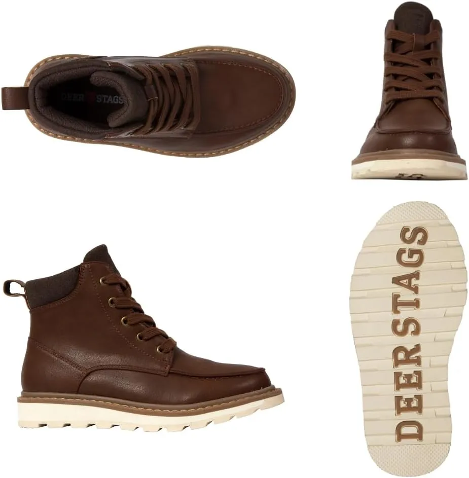 Deer Stags Kids Unisex Brown Leather Casual Winter Bootie 9 Months