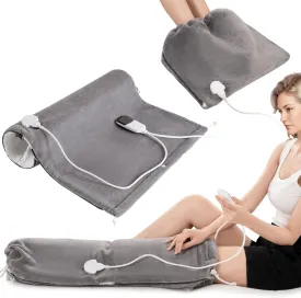 Electric Heated Foot Warmers for Women and Men, Foot Heating Pad with Zipper, Electric Feet Warmer with Fast Heating, 22"x32" Soft Sleeve Pocket 6 Heating Settings for Back/Shoulder/Leg, Grey