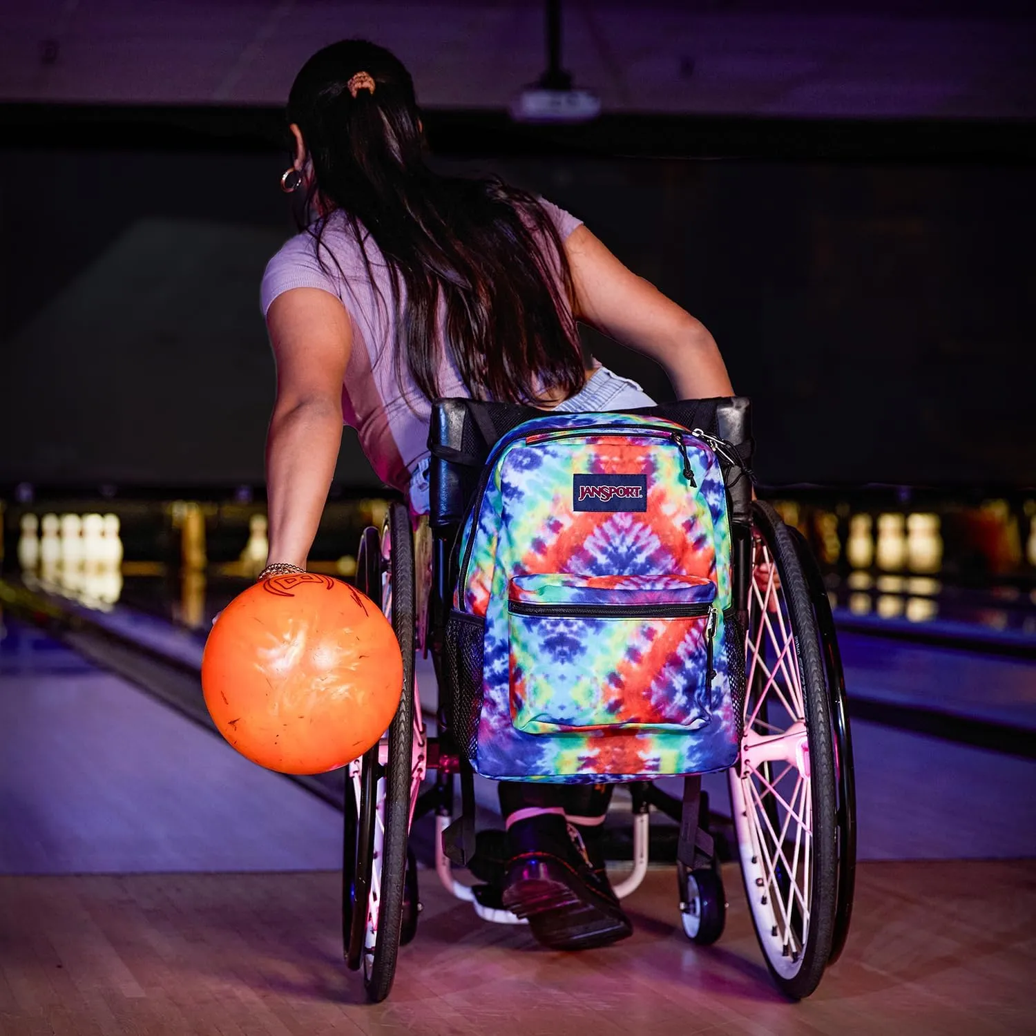 JanSport Central Adaptive Backpack ?C Wheelchair & Walker Compatible, Tuck-Away Shoulder Straps, Adjustable Backrest Loops & Anchor Straps, Iconic Design, Luau Life