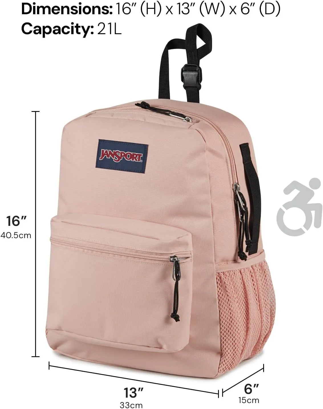 JanSport Central Adaptive Backpack ?C Wheelchair & Walker Compatible, Tuck-Away Shoulder Straps, Adjustable Backrest Loops & Anchor Straps, Iconic Design, Luau Life