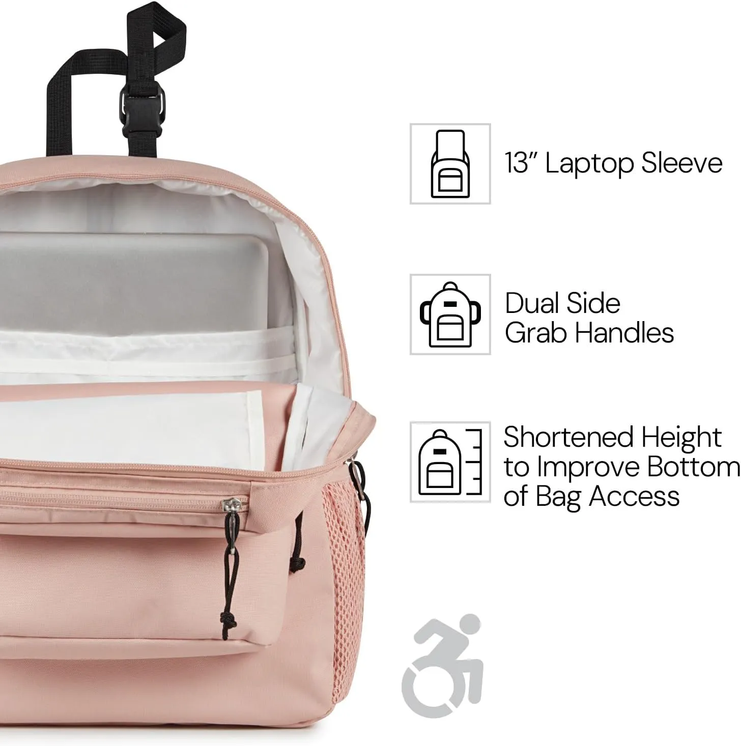 JanSport Central Adaptive Backpack ?C Wheelchair & Walker Compatible, Tuck-Away Shoulder Straps, Adjustable Backrest Loops & Anchor Straps, Iconic Design, Luau Life