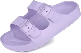 Kids Slides Sandals Double Buckle Adjustable Boys Girls