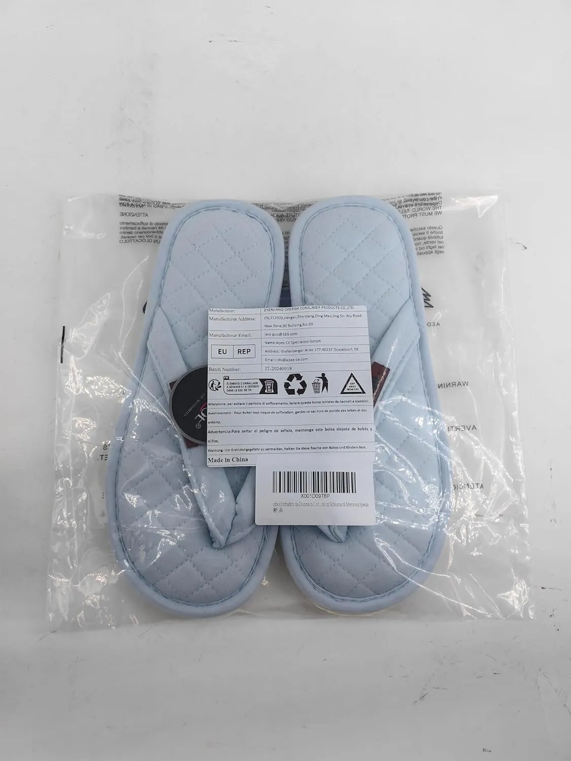 ofoot Women's Cozy Cotton House Slippers Thong Flip Flops Memory Foam Insole Open Toe Indoor Slip On Shoes