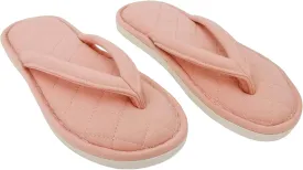 ofoot Women's Cozy Cotton House Slippers Thong Flip Flops Memory Foam Insole Open Toe Indoor Slip On Shoes
