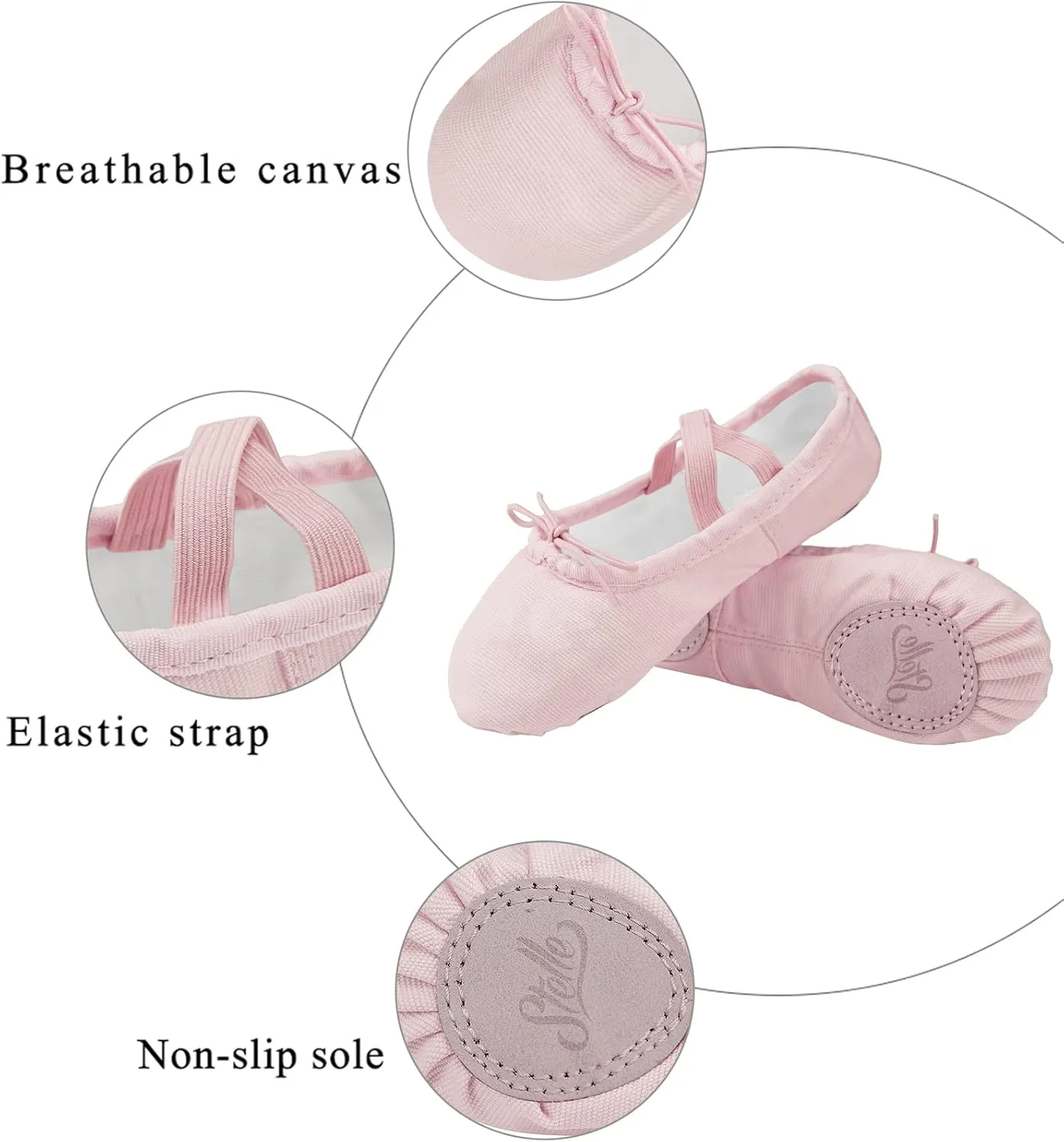 Stelle Canvas Ballet Shoes for Girls Dance Ballet Slippers Shoes??Toddler/Little/Big Kid/Women??
