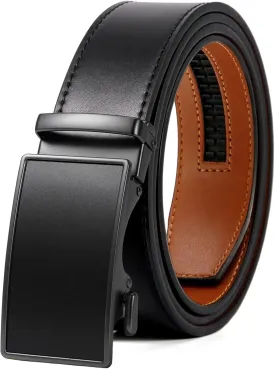 VATAN Men's Belt Leather Ratchet Belt for Men Dress Casual Every Day with Adjustable Buckle, Trim to Fit