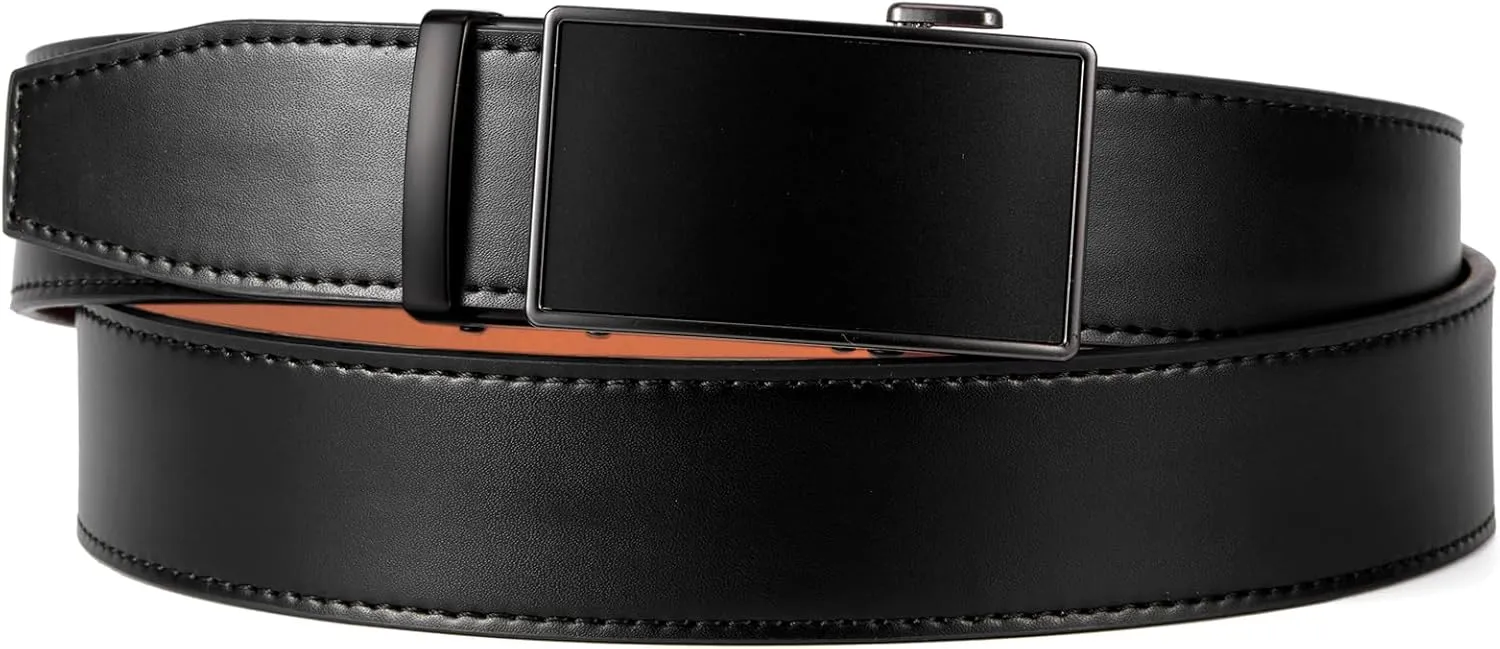 VATAN Men's Belt Leather Ratchet Belt for Men Dress Casual Every Day with Adjustable Buckle, Trim to Fit